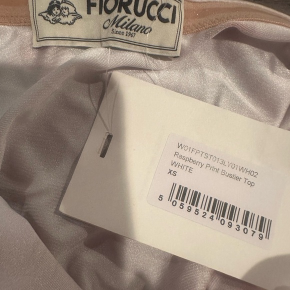Revolve Fiorucci Milano White and Red Strawberry Raspberry Print Bustier Top NWT - Picture 10 of 11